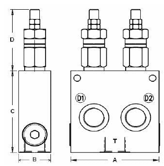 Dual Line Cross Relief w/ Anticavitation