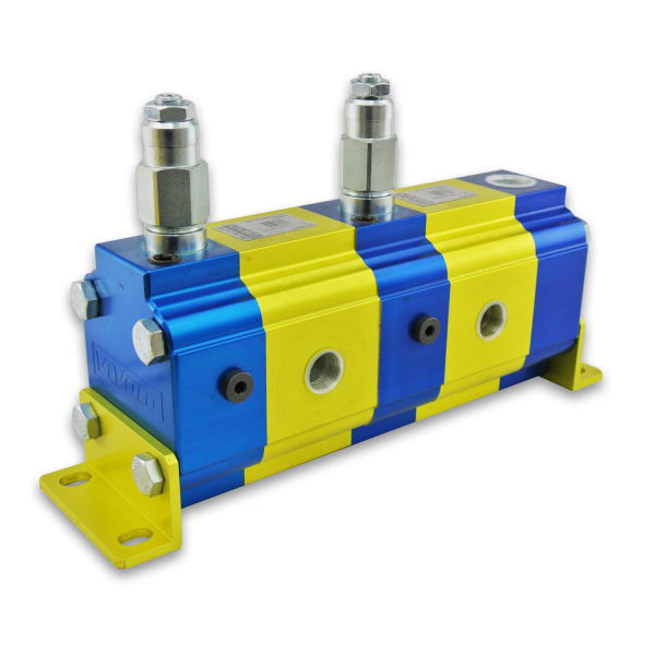 9RV Series Goup 2 2-Way Rotary Gear Flow Dividers, Differential Relief