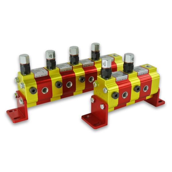 9RV Series Group 0 4-Way Rotary Gear Flow Dividers, Differential Relief