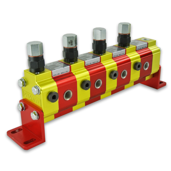 9RV Series Group 0 4-Way Rotary Gear Flow Dividers, Differential Relief