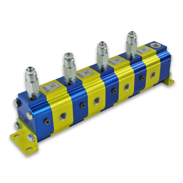 9RV Series Goup 2 4-Way Rotary Gear Flow Dividers, Differential Relief