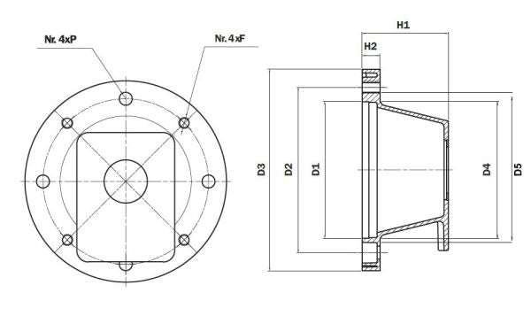 LMG Series Bell Housings - Group 3 DIN Pumps - 50.8mm Spigot