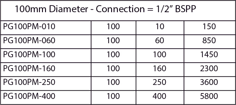 Gauge Dual Scale 100mm Panel Mount