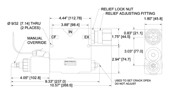 PEFC Series Electronically Adjustable Proportional Pressure Compensated Flow Control Valve w/ Relief Valve