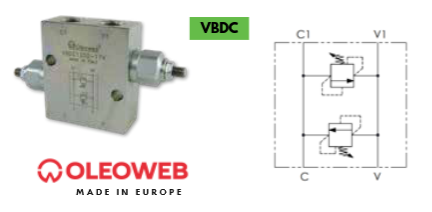 VBDC/DPRL Series Dual Cross Line Relief Valve Direct Acting