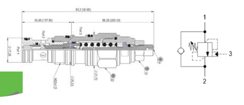 OW11AS Series Counter Balance Valve Internal Vent T-11A Cartridge Valve