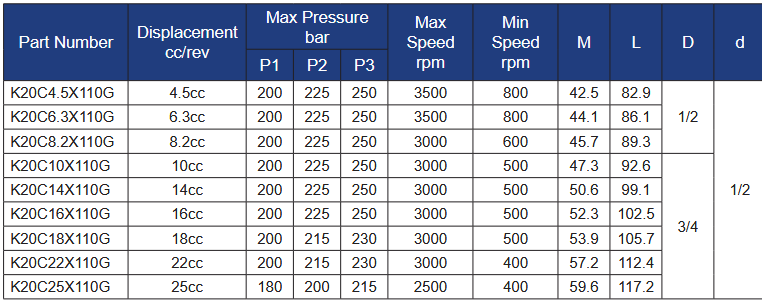 K20 Series Group 2 Rear Pumps