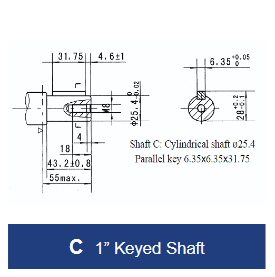 BMR Series Geroler Motor - 4 Bolt Square Mount - 1" Keyed Shaft