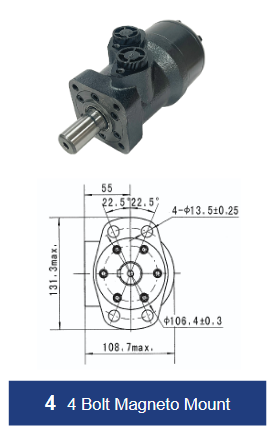 BMR Series Geroler Motor - 4 Bolt Magneto Mount - 1" Keyed Shaft