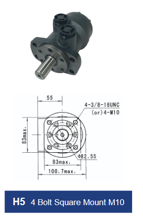 BMR Series Geroler Motor - 4 Bolt Square Mount - 1" Keyed Shaft