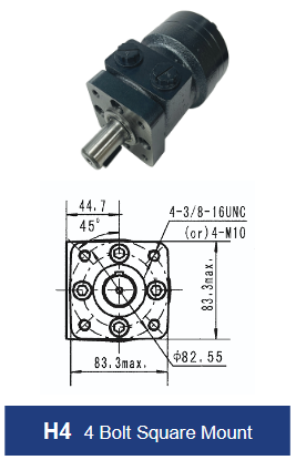 BMRS Series Geroler Motor - 4 Bolt Square Mount - 1" Keyed Shaft