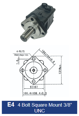BMSY Series Geroler Motors - 4 Bolt Square Mount - 32mm Metric Keyed Shaft