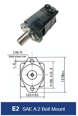 BMSY Series Geroler Motors - SAE A 2 Bolt Mount - 1" Keyed Shaft