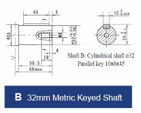BMSY Series Geroler Motors - SAE A 2 Bolt Mount - 32mm Metric Keyed Shaft