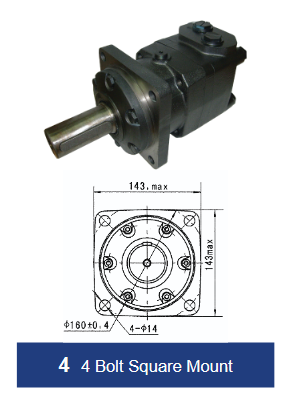 BMT Series Geroler Motors - 4 Bolt Square Mount - 1 1/2" Straight Keyed Shaft