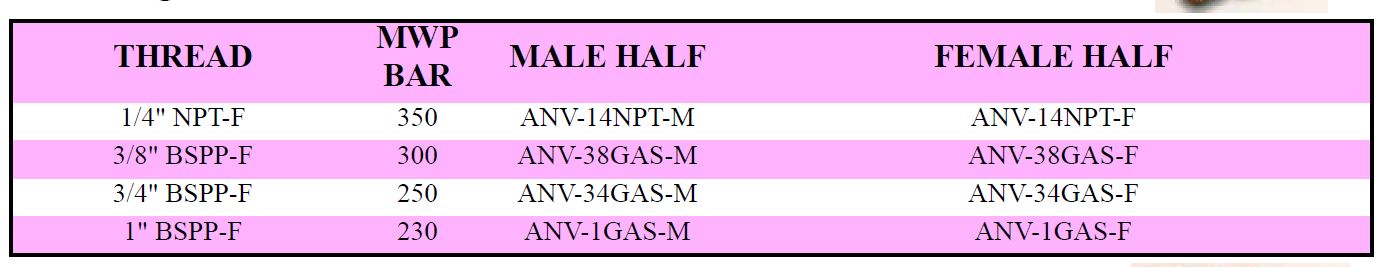 ANV Series NPT, BSPP