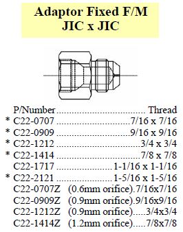 Adaptor FF/M JIC x JIC