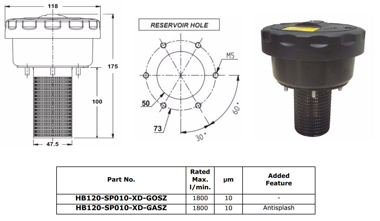 Filler/Breather HB110/HB120