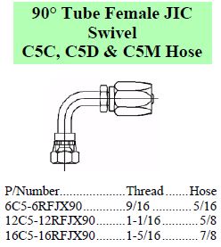 C5 JIC 90 Female