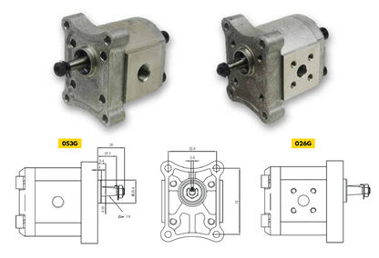10C Series Group 1 Pump (European Standard) BSPP Ports 4-Bolt Mount, 1:8 Tapered Shaft