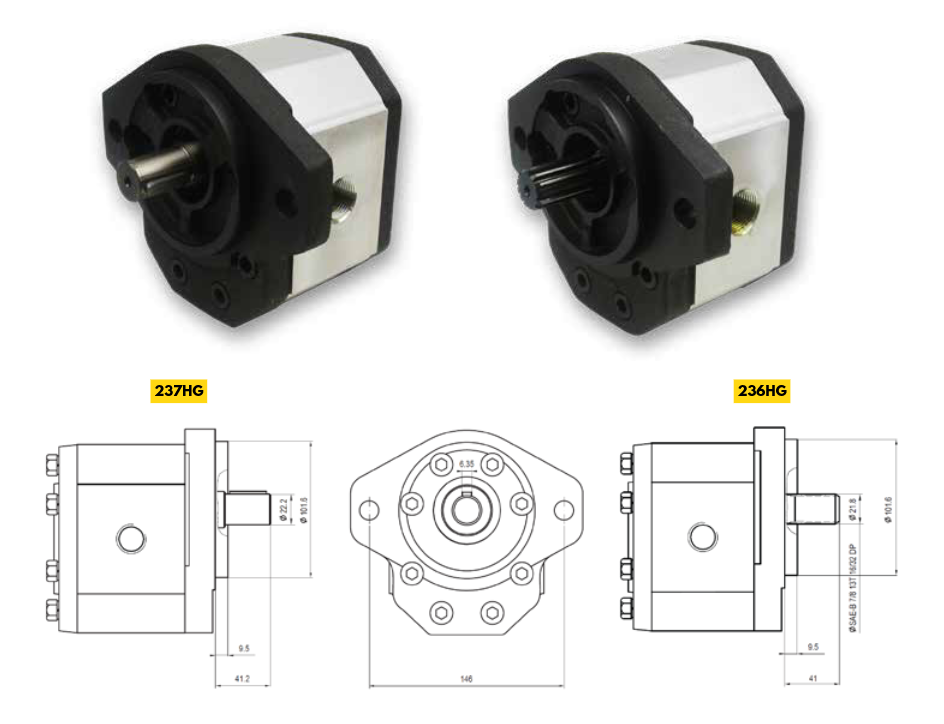 30C Series Group 3 Pump (American Standard) SAE-B 2-Bolt Mount, 13T Splined Shaft