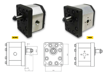 30C Series Group 3 Pump (European Standard) 4-Bolt Mount, BSPP Ports, 1:8 Tapered Shaft