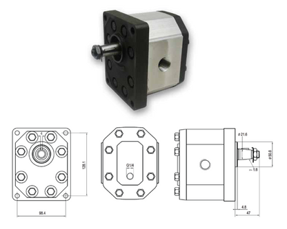 30MR Series Group 3 Motor (European Standard) 4-Bolt Mount, 1:8 Tapered Shaft