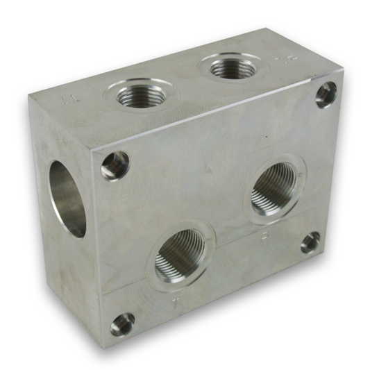 BPT Series P+T Subplate with Relief Valve Cavity (relief valve sold separately)