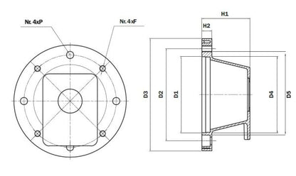 LMG Series Bell Housings - Group 3 DIN Pumps - 50.8mm Spigot