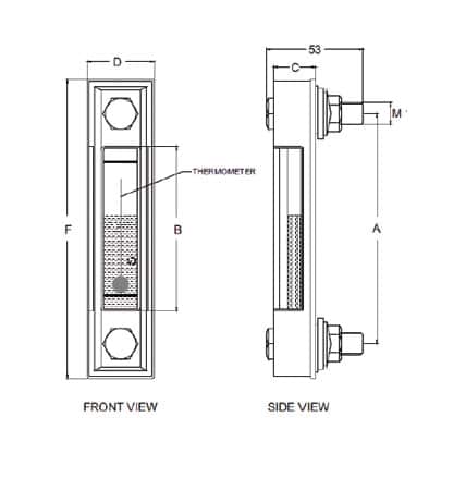 LG6-03T-M12 Level & Temperature Indicator 76mm Cast Alloy