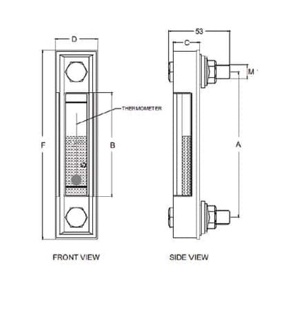 LG6-03T-M12 Level & Temperature Indicator 76mm Cast Alloy