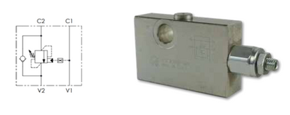 Single Counter Balance Valve Internal Vent, Banjo Bolt