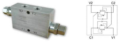 Dual Counter Balance Valve Internal Vent