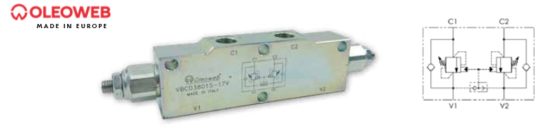Dual Counter Balance Valve Internal Vent