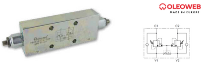 Dual Counter Balance Valve Internal Vent, Manifold Mount