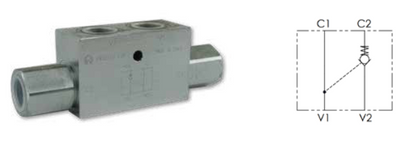 Single Inline Pilot Check Valve Internal Pilot