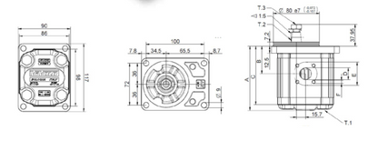 X2P Series Group 2 Pump Standard German Mount, 1:5 Tapered Shaft