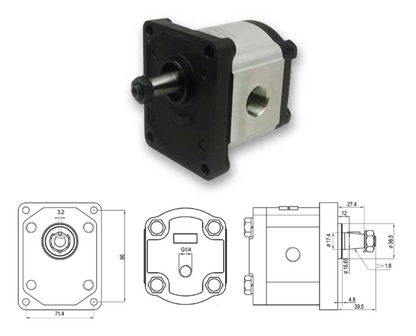 20MR Series Group 2 Motor (European Standard) 4-Bolt Mount, 1:8 Tapered Shaft