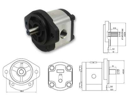 20MR Series Group 2 Motor (American Standard) SAE-A 2-Bolt Mount, 5/8” 9T Splined Shaft
