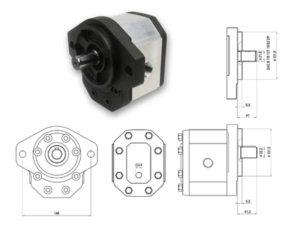 30MR Group 3 Motor (American Standard) SAE-B 2-Bolt Mount, 7/8” 13T Splined Shaft