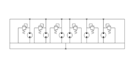 1FDF Series 6-Way Rotary Gear Flow Dividers, Differential Relief