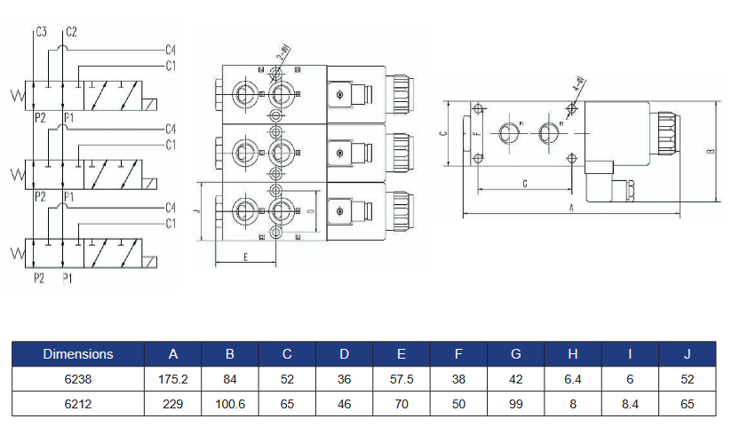 HYE6 Series 6 Port Solenoid Selector Valves