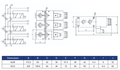HYE6 Series 6 Port Solenoid Selector Valves