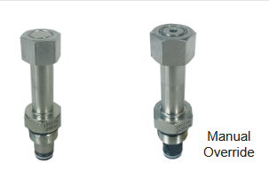 LSV Series Solenoid Operated Cartridge Valves - Normally Open - With Reverse Flow when De-Energised