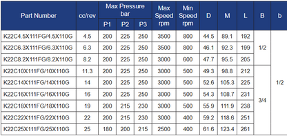 K22 Series Group 2 Double Gear Pumps