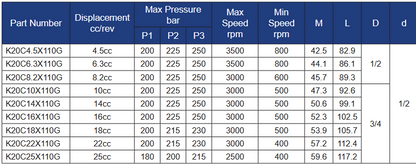 K20 Series Group 2 Rear Pumps