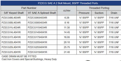 PZ2CG Series SAE A Group 2 Gear Motors