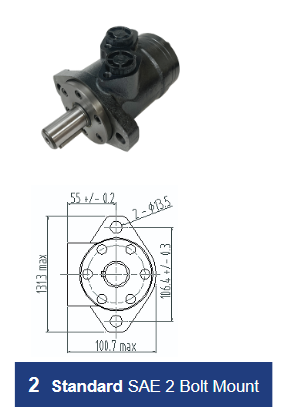 BMP Series Gerotor Motor - SAE 2 Bolt Mount - 1" Keyed Shaft