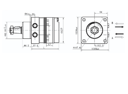 BMER Series Geroler Motors - Magneto Mount - 1 1/4″ Tapered Shaft