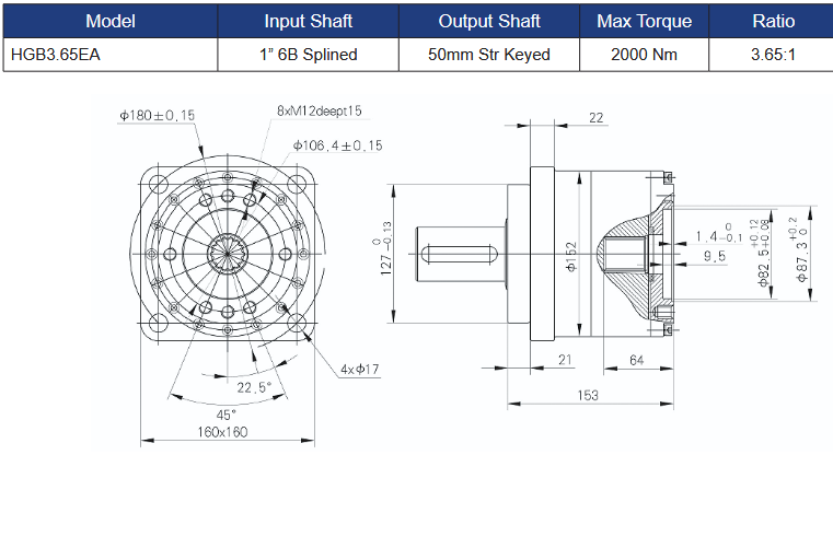 HGB3.65-E-A Planetary Gear Box